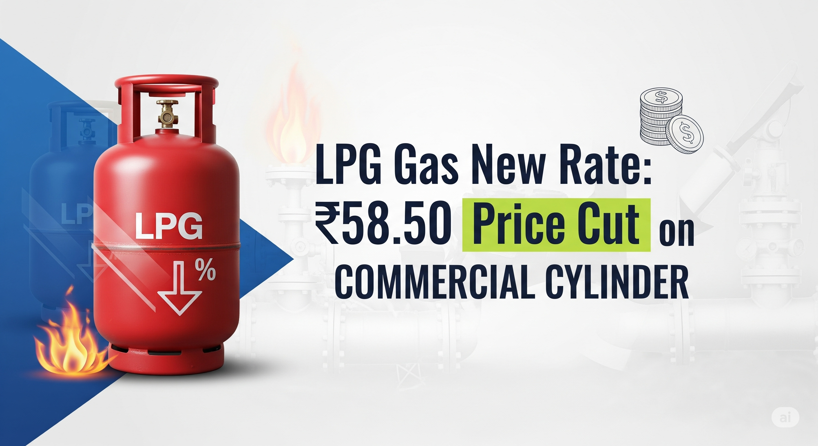 LPG Gas New Rate: ₹58.50 Price Cut on Commercial Cylinder Relief